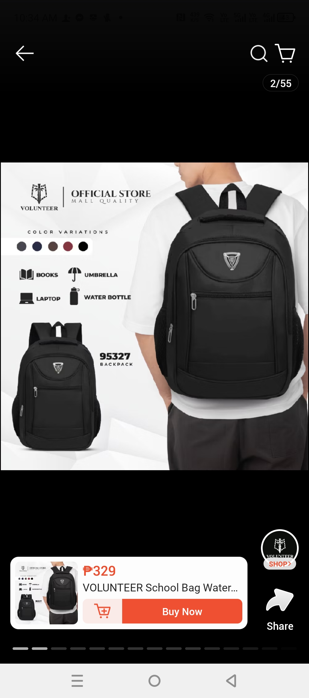 VOLUNTEER School Bag Waterproof Fashion Laptop Backpack Large